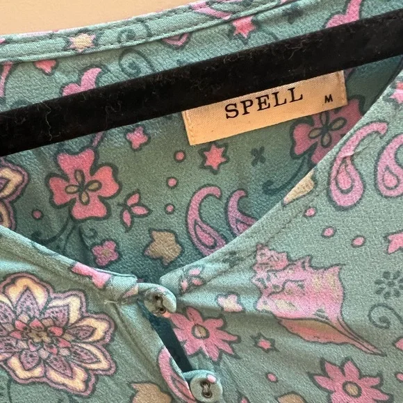 Spell 💜Floral Blue Maxi Dress Spell💜 - Picture 5 of 5